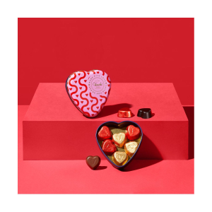 SAN VALENTINO - LATTINA A CUORE VALENTINE CON CUORICINI ASSORTITI DA 48 GRAMMI VENCHI